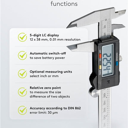 Goobay Digitaler Messschieber 150 mm / 6 Zoll