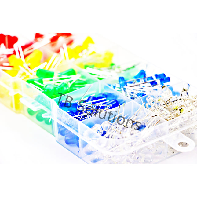 LED-Sortiment, 3 mm & 5 mm, 375 pcs., rot, blau, gelb, grün, weiß