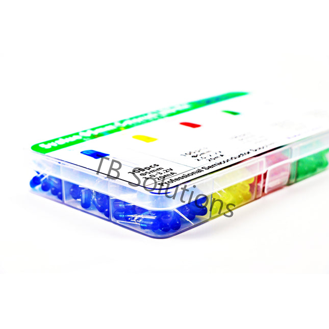 LED-Sortiment, 5 mm, 500 pcs., rot, blau, gelb, grün, weiß