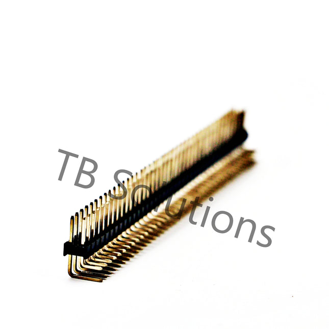 Stiftleiste gewinkelt, 90°, 2 x 40 pin, 2.54 mm, kürzbar